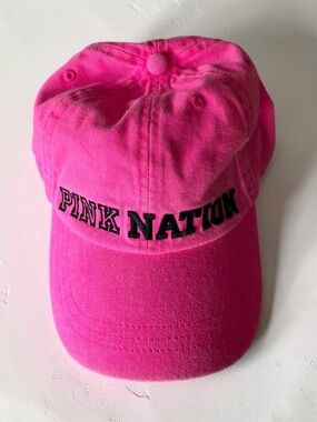 VS Pink Nation Hot Pink Embroidered Baseball Cap